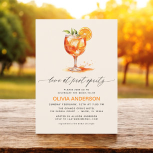 Love at First Spritz Orange Bridal Shower  Invitation