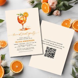 Love at First Spritz Orange Bridal Shower  Invitation