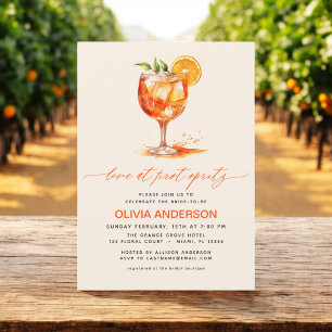 Love at First Spritz Orange Bridal Shower  Invitation