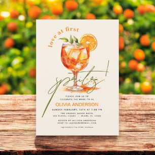 Love at First Spritz Orange Bridal Shower  Invitation