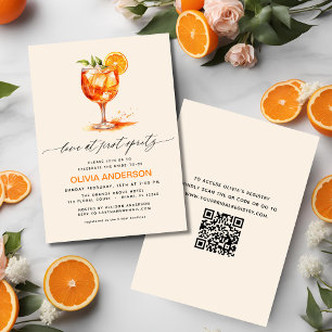 Love at First Spritz Orange Bridal Shower  Invitation