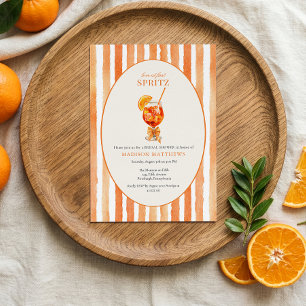 Love at First Spritz Orange Bridal Shower Invite