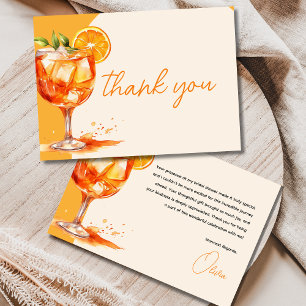 Love at First Spritz Orange Bridal Shower Thank You Card
