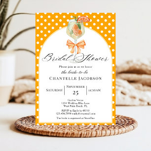 Love at First Spritz Orange Bubbly Bridal Shower Invitation