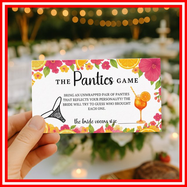 Love at First Spritz Panties Game Bridal Shower Enclosure Card (Creator Uploaded)