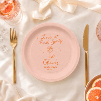 Love at First Spritz Paper Plate