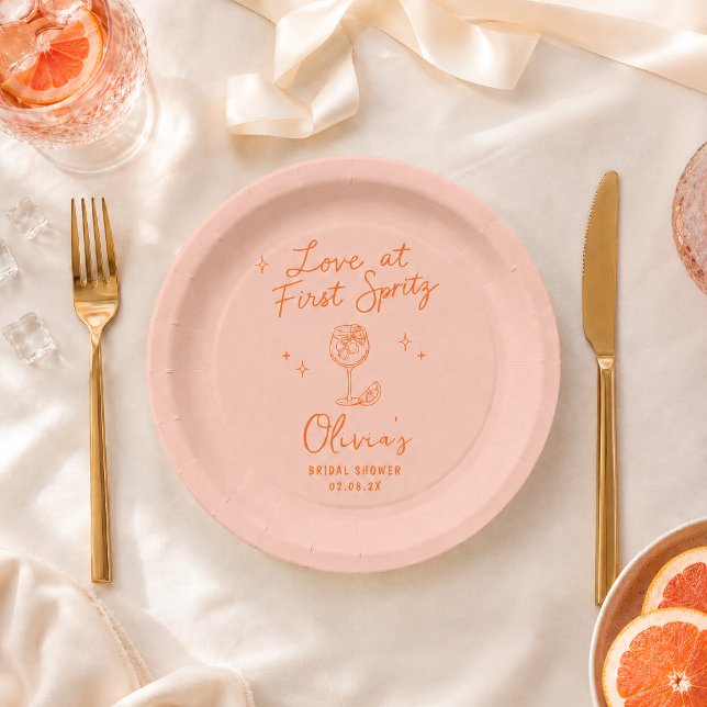 Love at First Spritz  Paper Plate (Creator Uploaded)