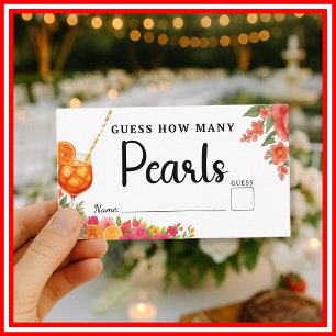 Love at First Spritz Pearls Game Bridal Shower Enclosure Card