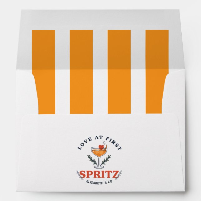 Love at First Spritz Preppy Bridal Shower Envelope (Back (Bottom))