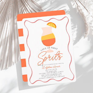 Love at First Spritz Retro Bridal Shower Invitation