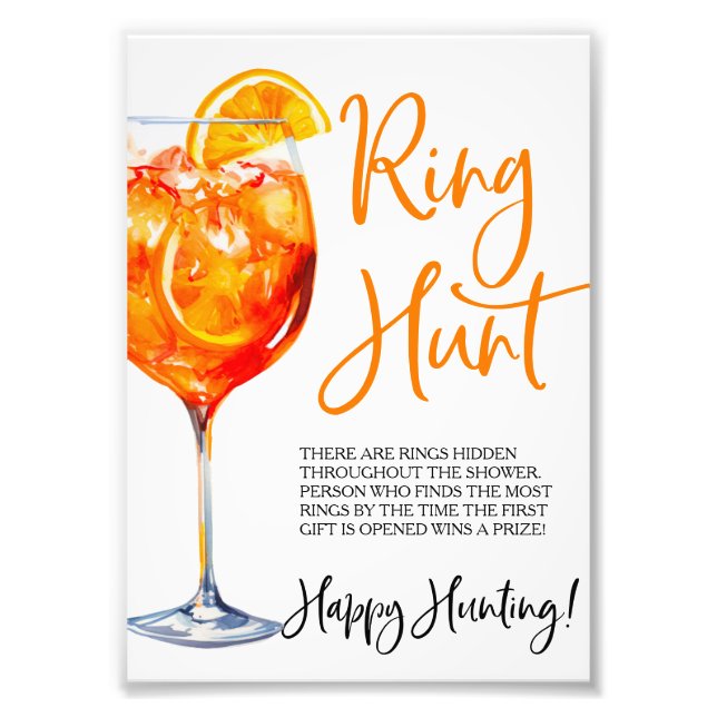 Love at First Spritz Ring Game Ring Hunt Game Photo Print (Front)