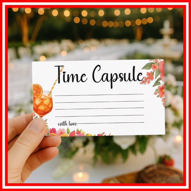  Love at First Spritz Time Capsule Bridal Shower  Enclosure Card (Creator Uploaded)