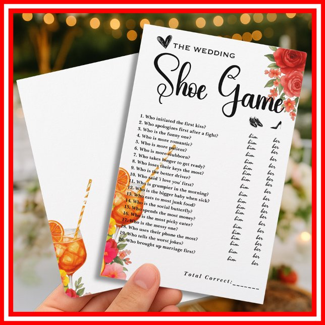 Love at First Spritz  Wedding Shoe Game  (Creator Uploaded)