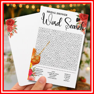 Love at First Spritz Word Search Game Bride Shower