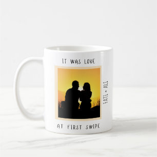Love at First Swipe Online Couple Valentine Coffee Mug