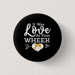 Love At First Wheak Guinea Pig Cavy Roddent 3 Cm Round Badge