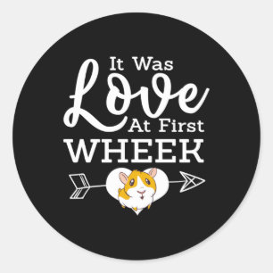 Love At First Wheak Guinea Pig Cavy Roddent Classic Round Sticker