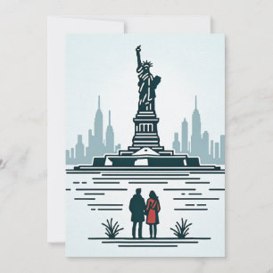Love at Liberty Island. Embrace NYC's love Holiday Card