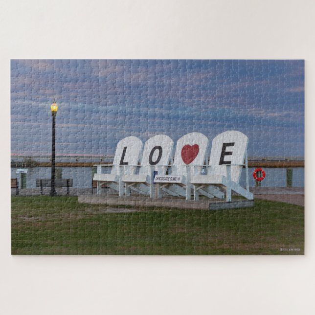 "Love" at the Chincoteague Island Waterfront Jigsaw Puzzle (Horizontal)