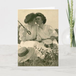 Love at the Park—Lesbian Vintage Greeting Card