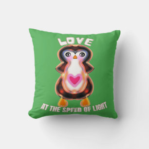 Love at the Speed of Light Penguin Gift Cushion