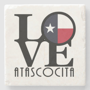 LOVE Atascocita Texas Stone Coaster