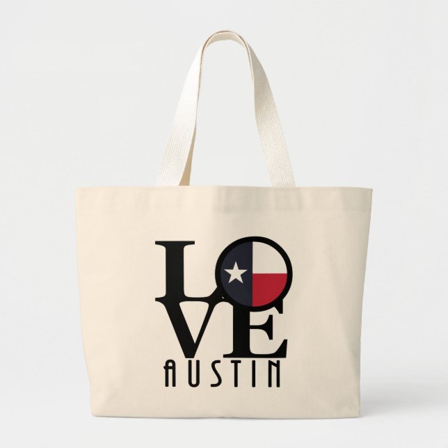 LOVE Austin Texas Large Tote Bag (Front)