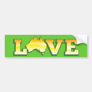 LOVE Australia Aussie Love Heart Map AWESOME! Bumper Sticker