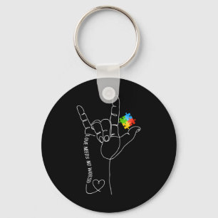 Love Autism Awareness Month Need No Words ASL SPED Key Ring
