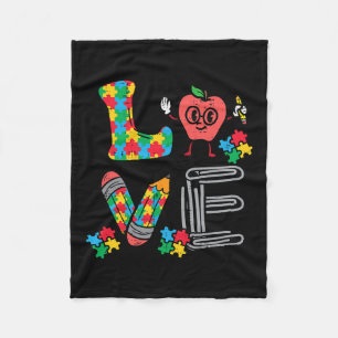 Love Autism Awareness Teacher Sped Special Educati Fleece Blanket
