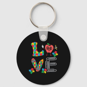 Love Autism Awareness Teacher Sped Special Educati Key Ring