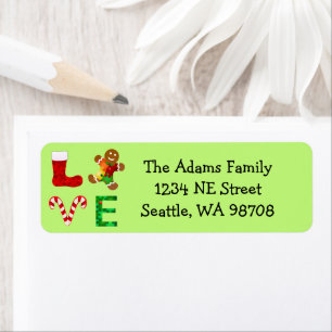 LOVE Autism Christmas Return Address Label