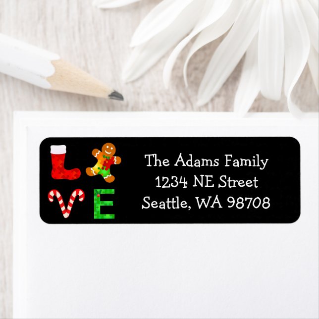 LOVE Autism Christmas Return Address Label (Insitu)