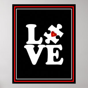 LOVE Autism Support Wall Pop Art Poster