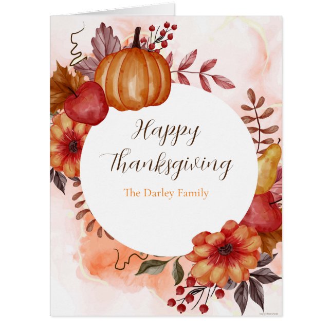 Love Autumn Happy Thanksgiving Greetings Holiday (Front)