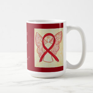 Love Awareness Red Ribbon Angel Custom Mug