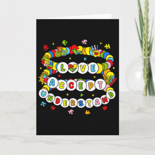 Love Awareness Understanding Autism Accept Autism Card
