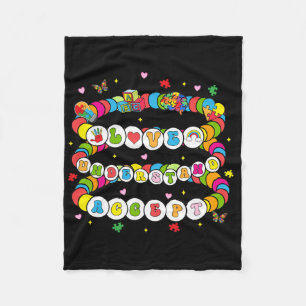 Love Awareness Understanding Autism Accept Autism  Fleece Blanket