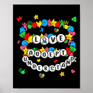 Love Awareness Understanding Autism Accept Autism Poster