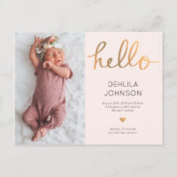 Love baby Girl Birth Announcement Postcard