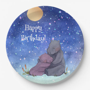 Love, Baby Hippo and her Mother, Paper Plate
