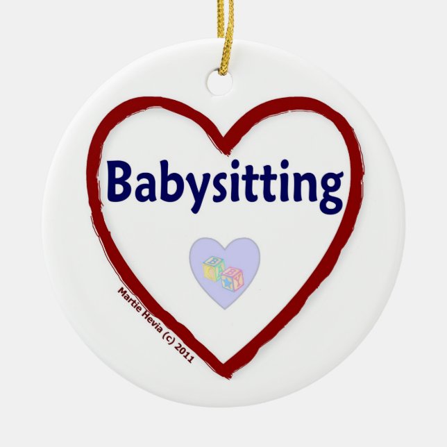 Love Babysitting Ceramic Tree Decoration (Front)