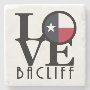 LOVE Bacliff Texas Stone Coaster
