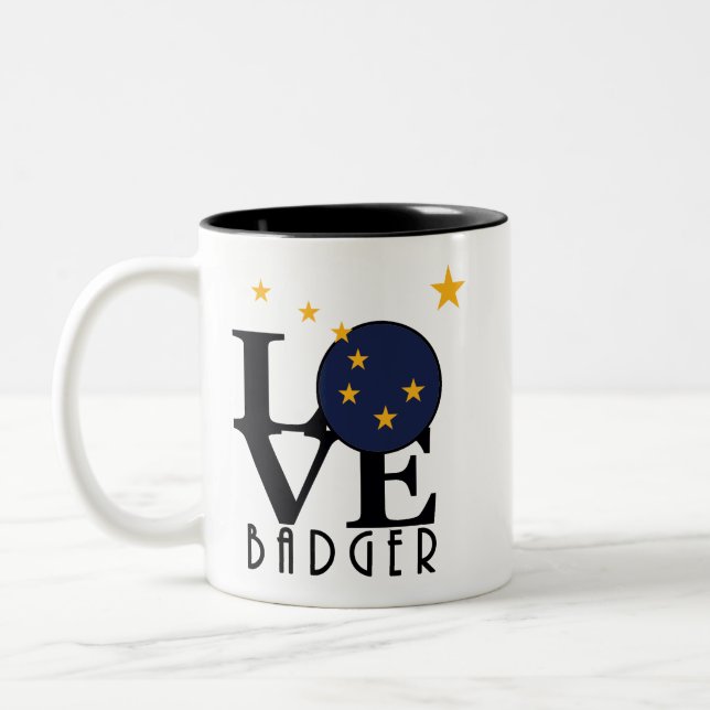 LOVE Badger Alaska Two-Tone Coffee Mug (Left)