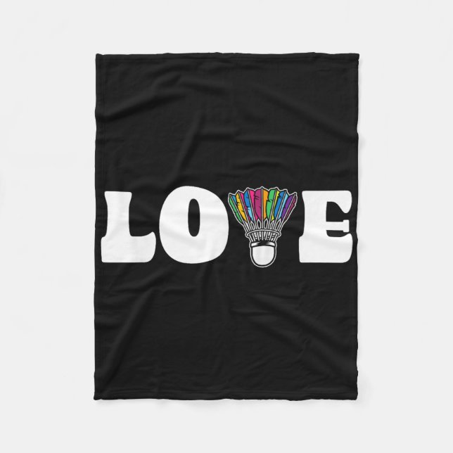Love Badminton Colourful Shuttle  Fleece Blanket (Front)