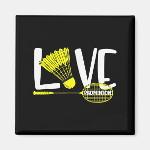 Love Badminton Cute Racket And Shuttle Sports Fan Magnet