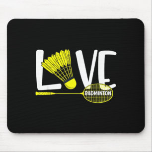 Love Badminton Cute Racket And Shuttle Sports Fan Mouse Pad