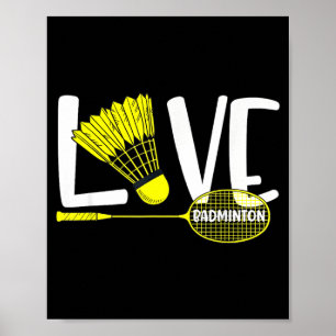 Love Badminton Cute Racket And Shuttle Sports Fan Poster