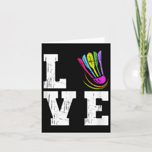 Love Badminton Fan Team Player Distressed Shuttle Card