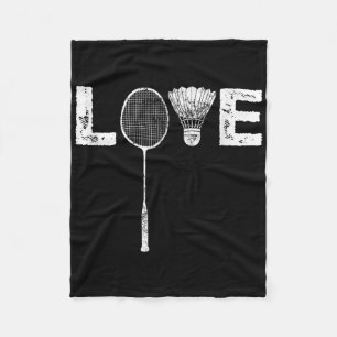 Love Badminton Racket Shuttle Birdie Lover Fleece Blanket